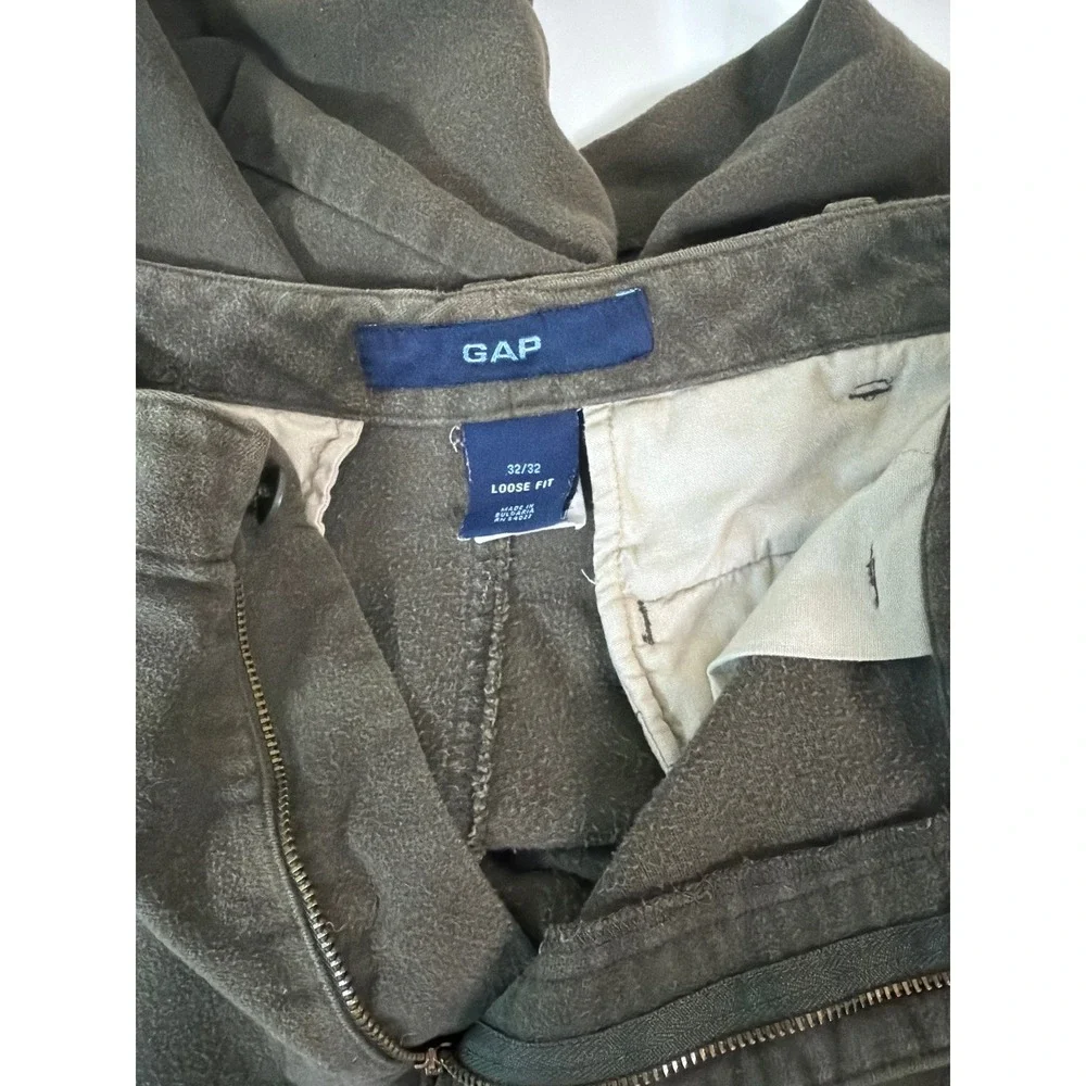 Gap Loose Fit Pants 32x30 Moleskin Chino Casual Wide Leg Retro Streetwear